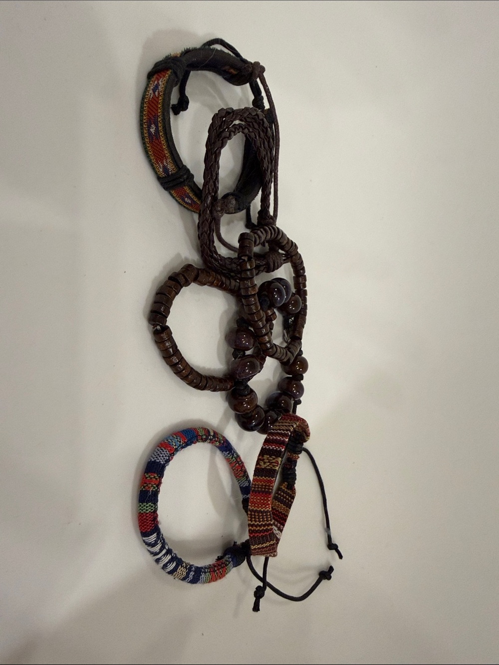 Wooden Bead Bracelet Set - Dark Brown